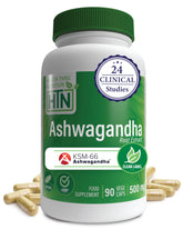 Health Thru Nutrition Ashwagandha 500mg bottle with KSM-66 for daily stress support.