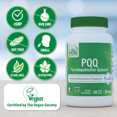PQQ capsules in a Health Thru Nutrition bottle for daily use.