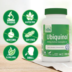 Smooth-coated ubiquinol softgels designed for easy swallowing