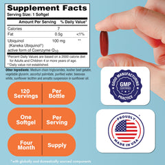 Health Thru Nutrition ubiquinol 100mg softgel label highlights Kaneka QH quality and sourcing.