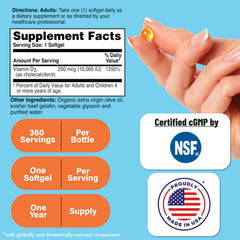 Health Thru Nutrition Vitamin D3 softgels closeup for daily use