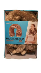 Health Touch neck massager sloth hug closeup showing soft fabric for neck relief
