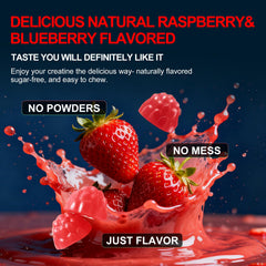 Health4All Creatine Gummies ingredients label highlighting vegan and gluten-free formula