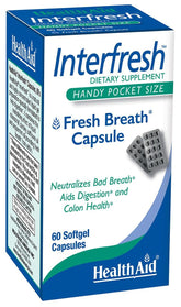 HealthAid Interfresh bottle-label shows natural ingredients for daily freshness.
