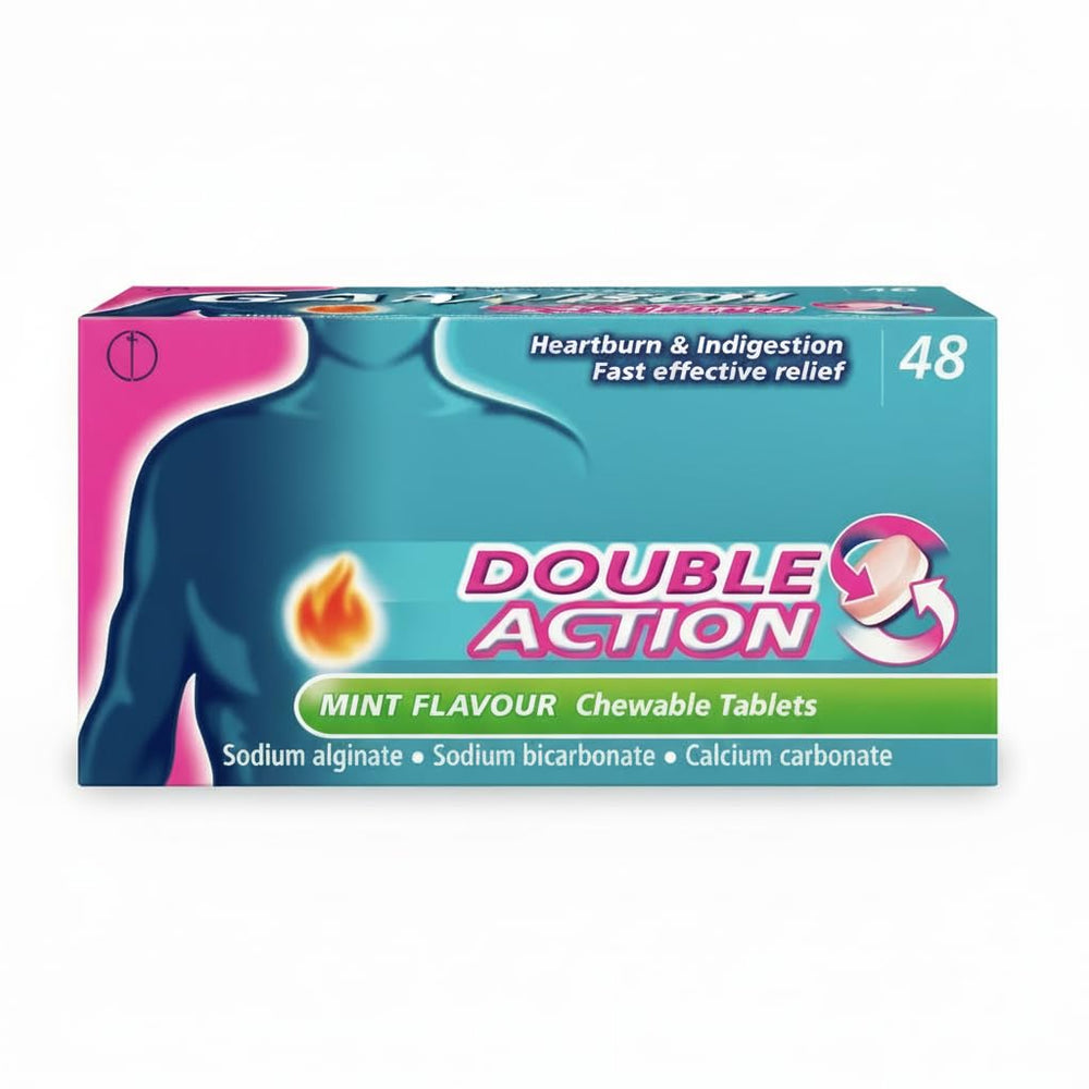 HealthAZ Mint Chewable Double Action 48 Tablets for quick, refreshing mint flavor on the go