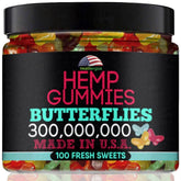 Healthergize hemp gummies butterfly shapes for a playful, fruity daily calm moment.