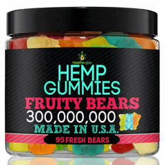 Healthergize hemp gummies bottle for a fruity sleep-aid ritual.