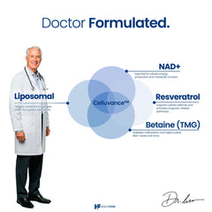 Healthfare Betaine TMG ingredient note suggesting extended NAD+ support.