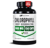 Healthfare Chlorophyll Capsules bottle shown for daily use.