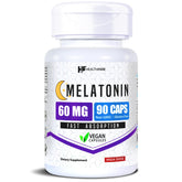 Healthfare Melatonin bottle front for restful nights with high-strength formula