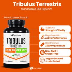 HealthFare Tribulus Terrestris extracto concentrado: empaque que destaca su potencia.