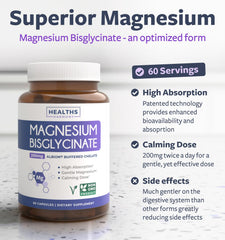 Healths Harmony Albion buffered magnesium bisglycinate shown for lab-verified quality and tolerability.