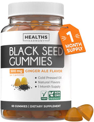 Healths Harmony black seed oil gummies bottle, ideal daily supplement