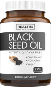 Healths Harmony black seed oil softgel packaging for convenient daily use