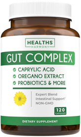 Healths Harmony Candida Support bottle with capsules for balanced gut health