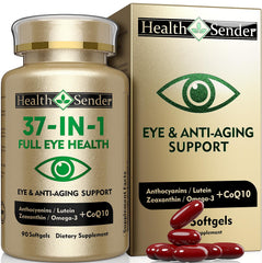 HealthSender Eye Vitamin 37in1 bottle promotes comprehensive eye support for daily visual wellness.