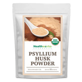 Healthworks Psyllium Husk Powder organic canister front view, highlighting a fiber-rich daily option