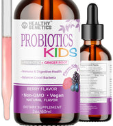 Healthy Genetics Liquid Probiotics for Kids bottle promotes gentle digestion