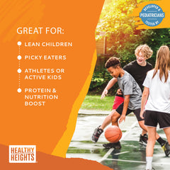 Bright Healthy Heights Grow Daily bottle labeled pediatrician-formulated nutrition.