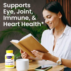 Healthy Origins Astaxanthin 4 mg label highlights natural ingredients and quality.