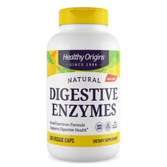 Healthy Origins Digestive Enzymes bottle label for broad digestive support.