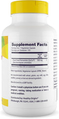 Healthy Origins EpiCor capsules close-up highlighting non-GMO and gluten-free features