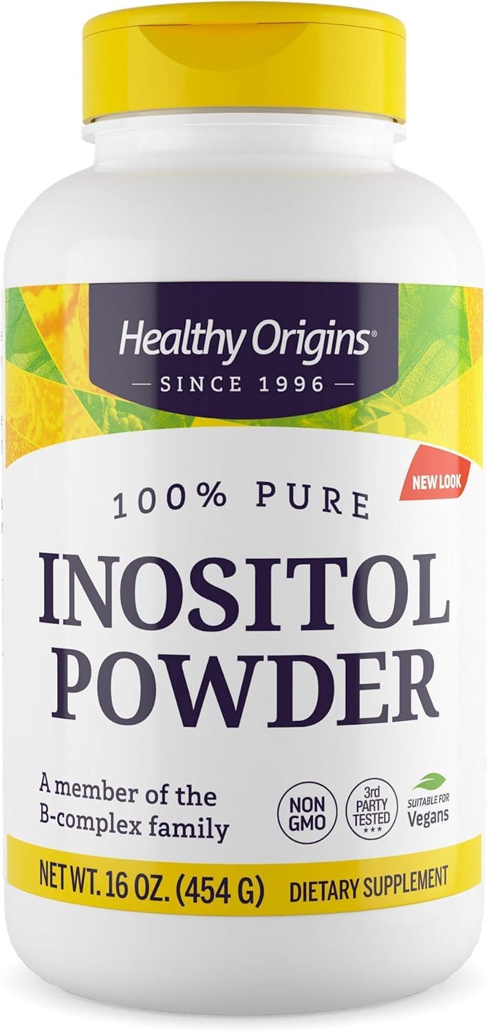 Healthy Origins Inositol Powder front label for daily wellness.