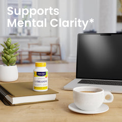 Healthy Origins L-Theanine AlphaWave promotes alpha brain activity for relaxed alertness.
