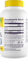 Healthy Origins Ubiquinol 100mg softgels closeup emphasizes easy-to-take antioxidant support.