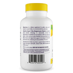 Healthy Origins Albion zinc bisglycinate label highlights bioavailability.