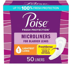 Healthy Surplus Poise Microliners packaging close-up for discreet protection