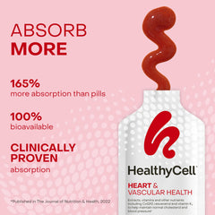 HealthyCell MicroGel with strawberry flavor for easy cardiovascular care.