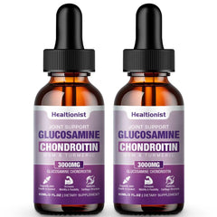 Healtionist 2 pack bottle of glucosamine chondroitin liquid drops for daily joint support