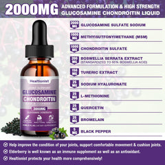 Healtionist 2 pack liquid drops pour bottle showing easy daily dosing