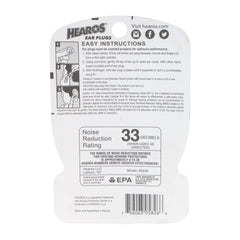 Hearos Xtreme ear plugs demonstrate easy roll-down insertion for a secure fit.