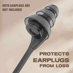 Hearprotek replaceable silicone cord prevents loss during busy events.