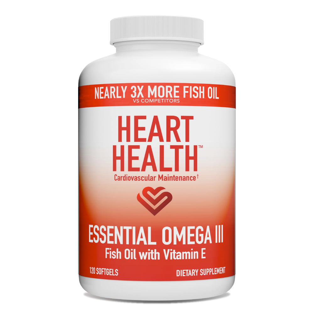 Heart Health Cardiovascular Maintenance bottle front showing lemon flavor for easy daily omega-3 intake.