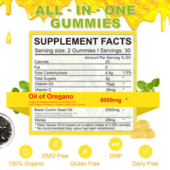 HEERB black seed oil gummies bottle highlights Thymoquinone for overall wellness.
