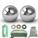 Heeshin Baoding balls close-up showing durable stainless steel for hand therapy