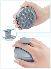 HEETA shampoo brush with waterproof handle for even product distribution in shower.