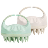 HEETA wheat straw scalp scrubber with soft bristles for gentle cleansing.