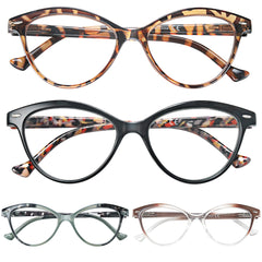 HEEYYOK cat-eye reading glasses, front view for petite faces, comfortable fit.