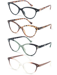 HEEYYOK cat-eye reading glasses, side view with spring hinges for daily wear.