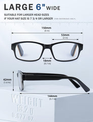 Gafas de lectura HEEYYOK grandes grises, diseño ligero y cómodo.