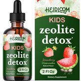Heirloom Zeolite Detox for Kids bottle pour showing easy daily dosing