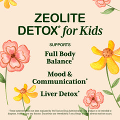 Heirloom Zeolite Detox for Kids dosing visual with 1 ml daily dose