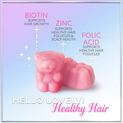 Gummies close-up with colorful texture for Hello Lovely daily hair, skin, nails nutrition