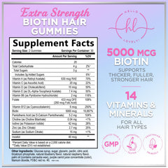 Hello Lovely hair vitamins gummies label close-up showcasing biotin and vitamins