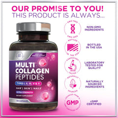 Hello Lovely Multi Collagen capsules being poured for daily use.