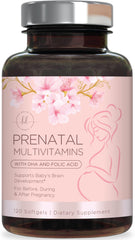 Hello Lovely Prenatal softgels bottle shows complete prenatal nutrition.